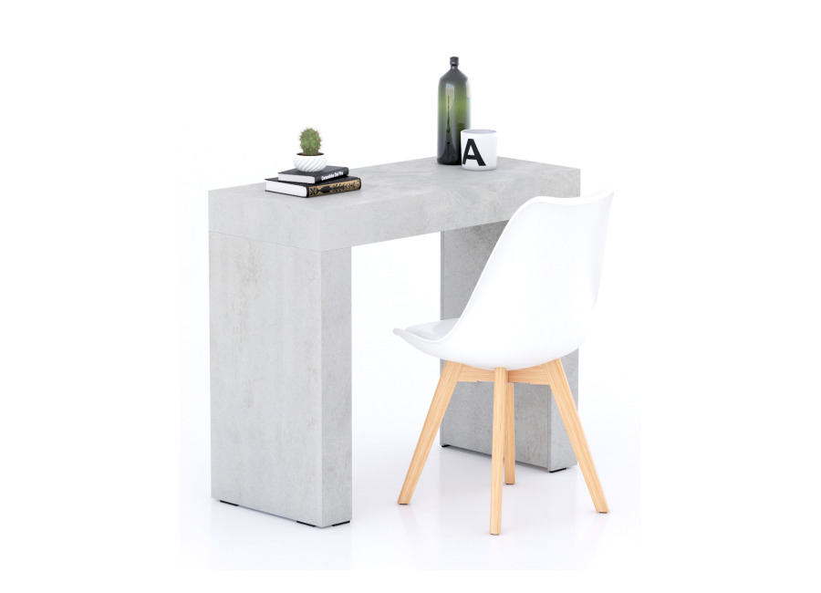 Mobili Fiver Escritorio Evolution 90×40, Cemento Gris con dos pata