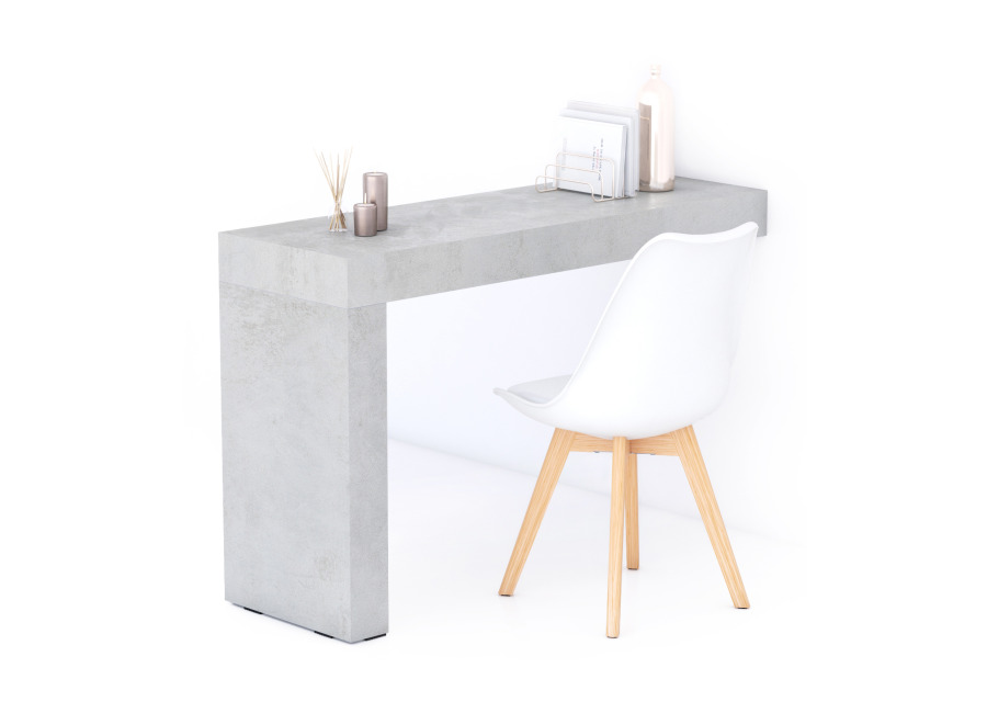 Mobili Fiver Escritorio Evolution 120×40, Cemento Gris con una pata