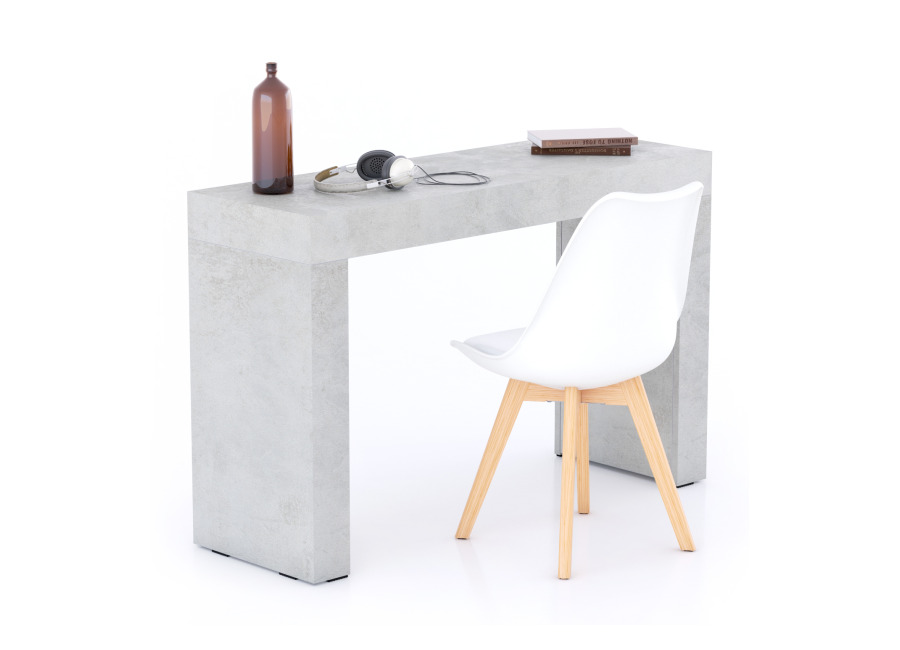 Mobili Fiver Escritorio Evolution 120×40, Cemento Gris con dos pata