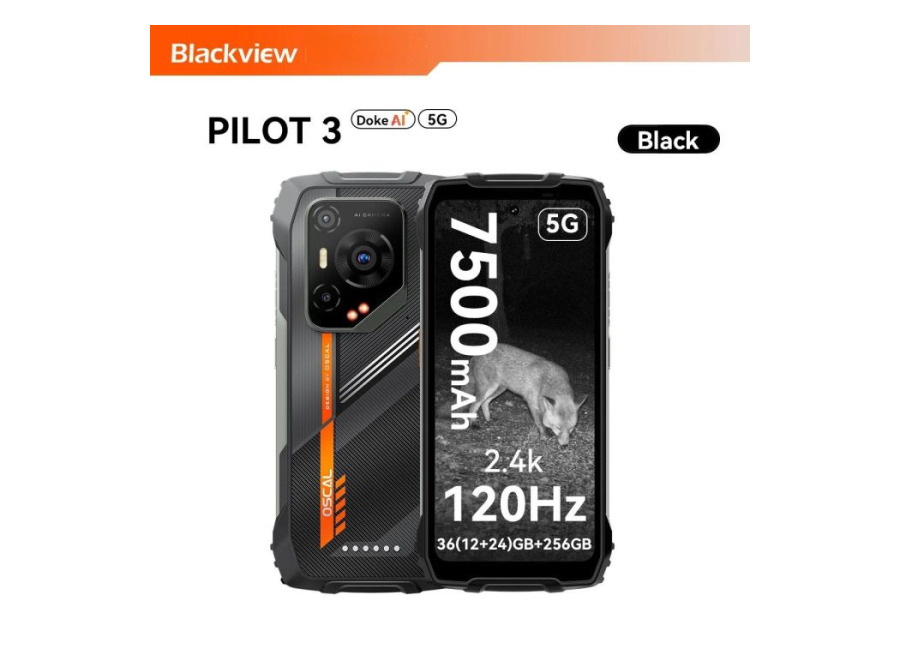 Oscal PILOT 3 5G AI Rugged Smartphone MTK 6300, 6.78″ 2.4K Display 120Hz, 12GB 256GB, 7500Amh Phones 【Save Now: $30 Off with Exclusive Code】