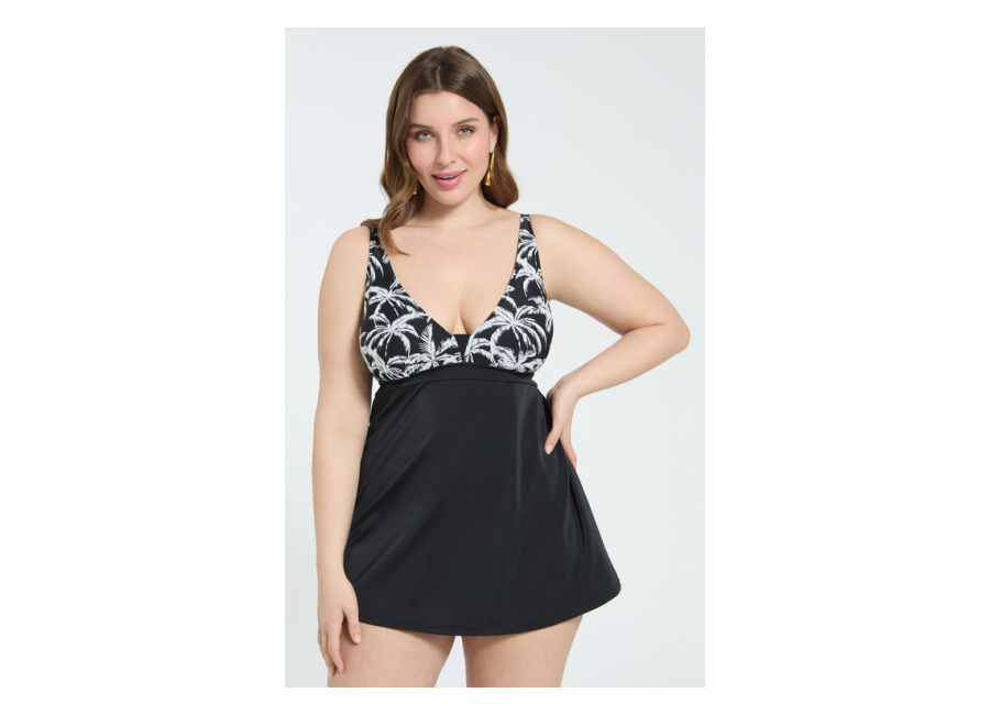 Fiorella Rubino Top Tankini con estampado tropica