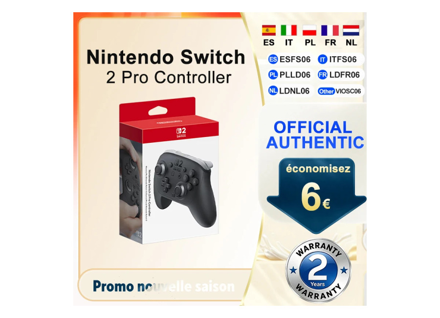 Control Inalámbrico para Nintendo Switch 2 Pro, con Botones Traseros GL/GR, Diseño Optimizado y Precisión