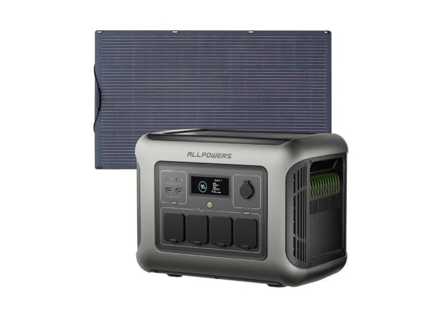 Allpowers ES ALLPOWERS Generador Solar 1600W (R1500 LITE + SF100 Placa Solar Flexible 100W) – R1500 LITE+1*(SF100 Panel Solar 100W)