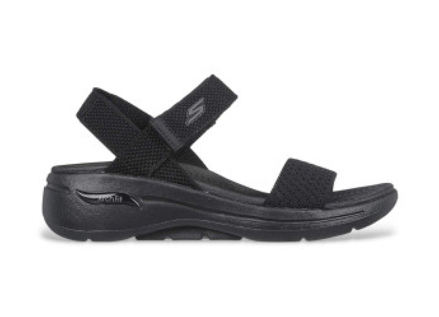 Zapatillas Skechers para mujer. 140264 Sandalias Go Walk Arch Fit – Polished negro (40), Plano, Velcro, Casua