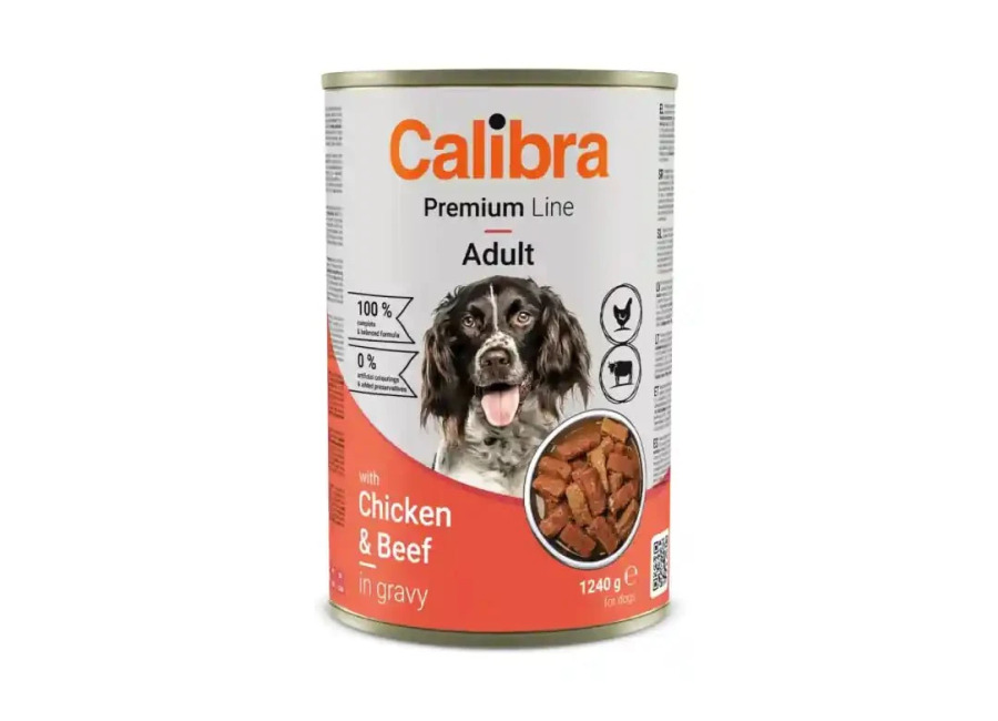Calibra Dog6 Premium Pollo y Vacuno Húmeda 12 lata