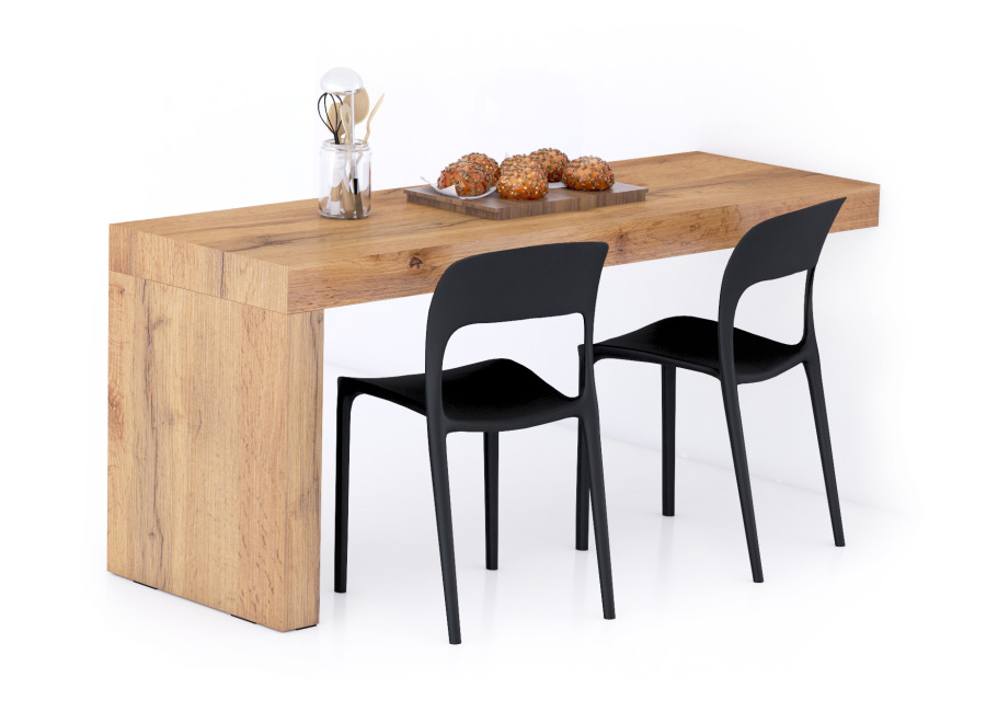 Mobili Fiver Mesa de comedor Evolution 180×60, Madera Rustica con Una Pierna