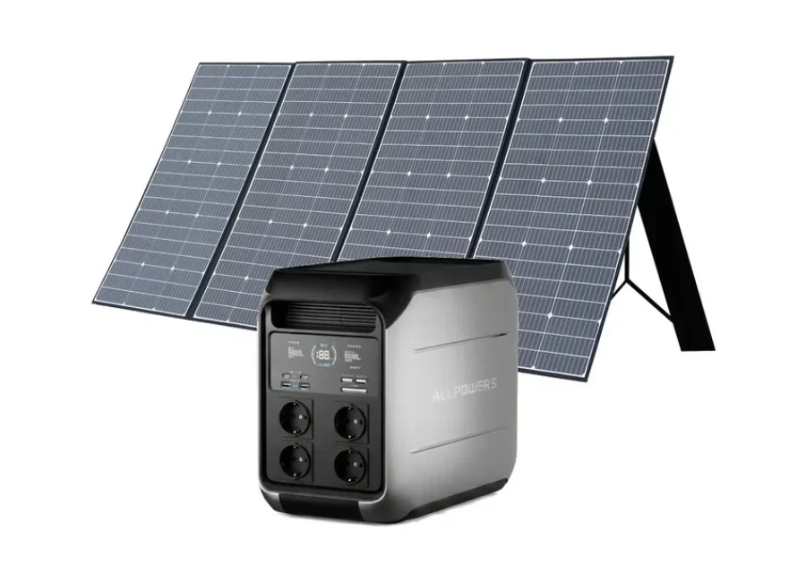 Allpowers ES ALLPOWERS P1800 Estación de Energía Portátil 1800W 1024Wh LiFeP04 Batería – P1800+1*( SP037 Panel Solar 400W)