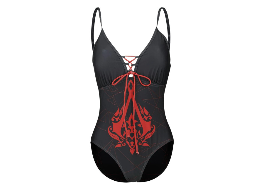 Assassin’s Creed Bañador gaming de Assassin’s Creed – Crest – S XXL – para Mujer – negro/rojo