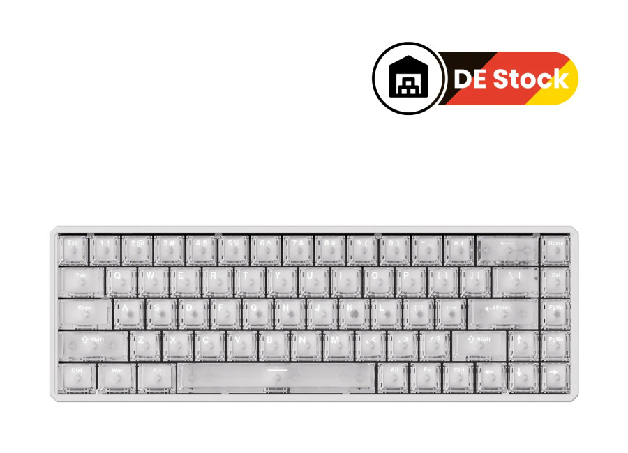 Akko MOD68 HE – White Transparent