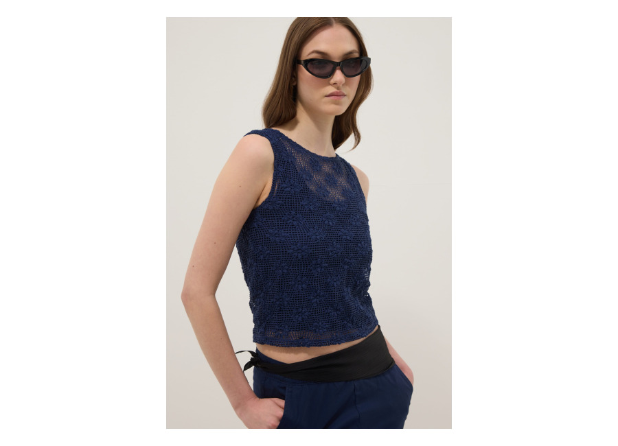 Ovs Camiseta De Tirantes Azul En Tejido Elástico, Mujer, Azul, Talla: 36