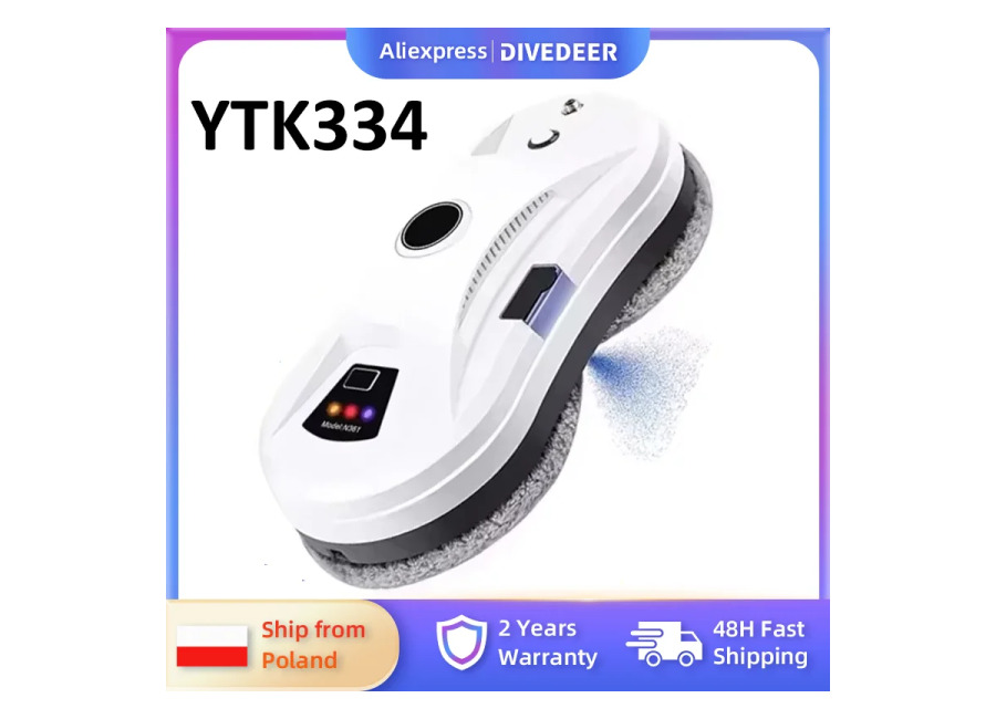 DIVEDEER Robot de limpieza de ventanas con pulverizador automático inteligente, pulverizador de agua individual blanco/negro, Ideal…
