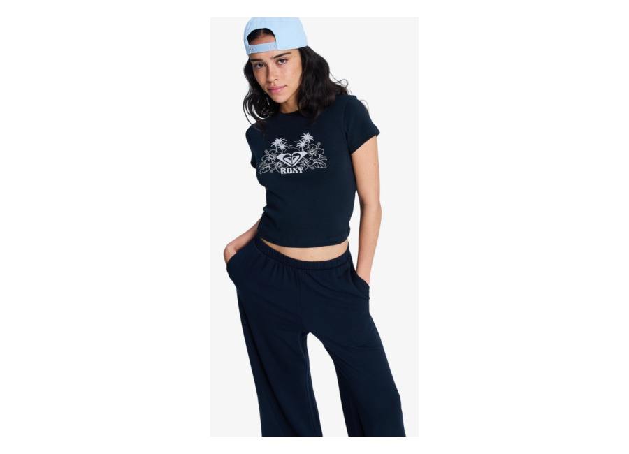 Roxy Beach Love – Camiseta crop Negro Mujer