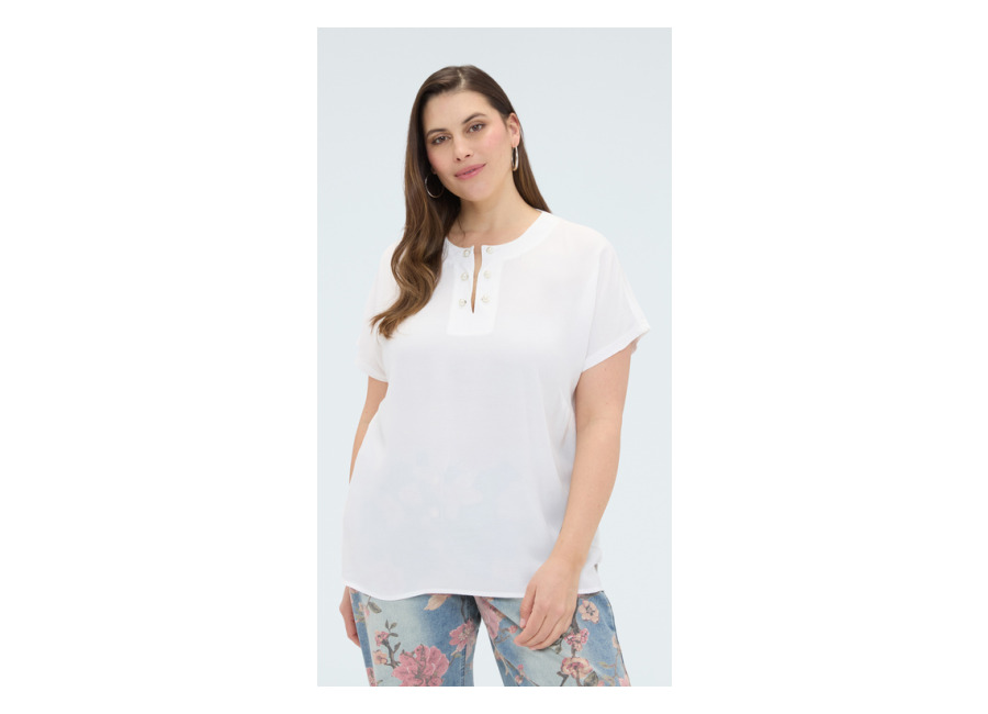Fiorella Rubino Camiseta de viscosa con detalle de perla