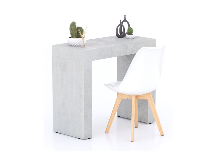 Mobili Fiver Mesa de comedor Evolution 90×40, Cemento Gris con dos pata