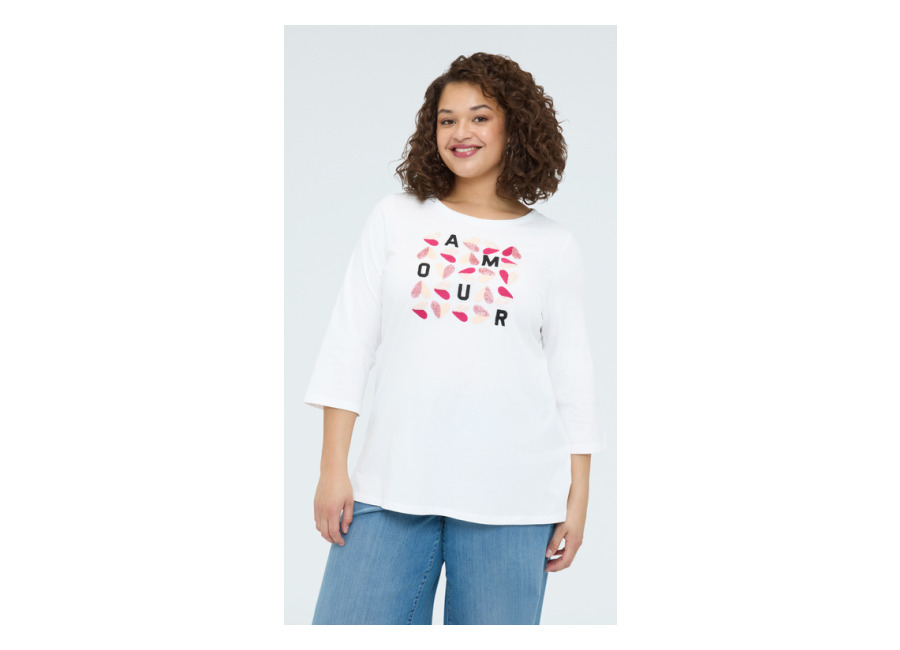 Fiorella Rubino Camiseta de algodón con inscripción AMOUR