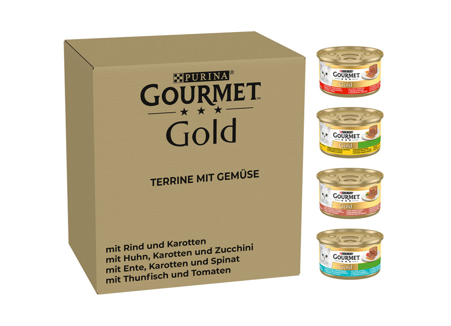 Gourmet Purina Gourmet Gold 96 x 85 g – Jumbopack – Terrine – Pack mixto con verdura