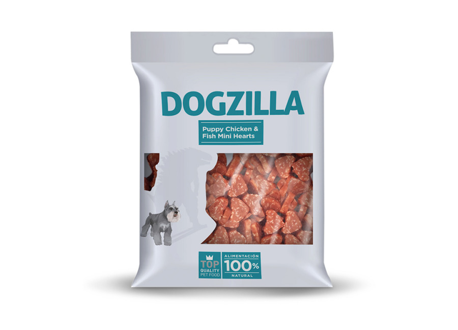 Dogzilla 4 bolsitas x 100 g Dogzilla Galletas Puppy Mini Corazones para perros ¡Pack Ahorro!