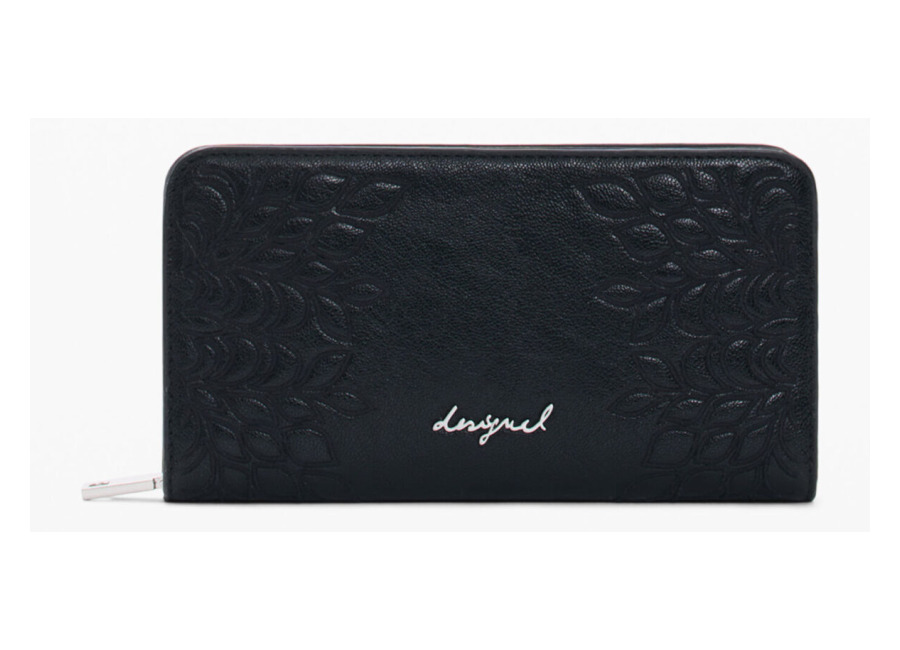 Desigual Monedero mediano mandalas, Mujer, Poliuretano, Negro, U