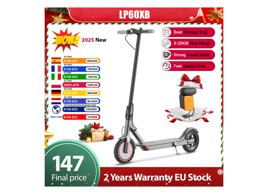 LADPED LP60XB Scooter Eléctrico Actualizado con Caja de Almacenamiento en el Asiento, Alcance de 25 KM,…