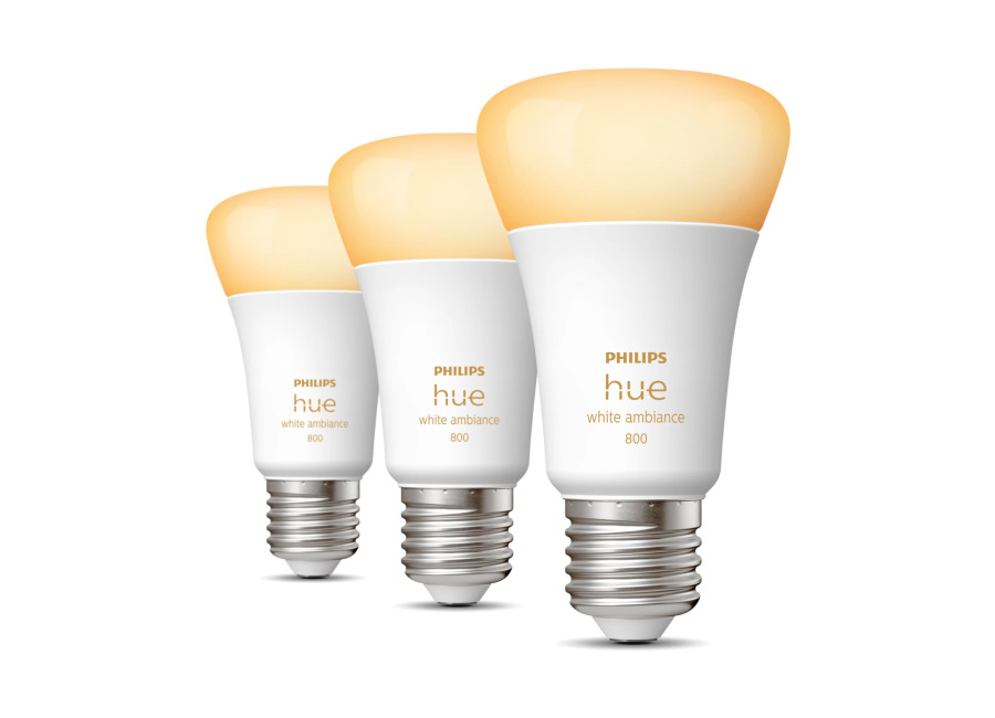 Philips Hue White Ambiance Bombilla Inteligente A60 – E27 – 800 (paquete De 3)