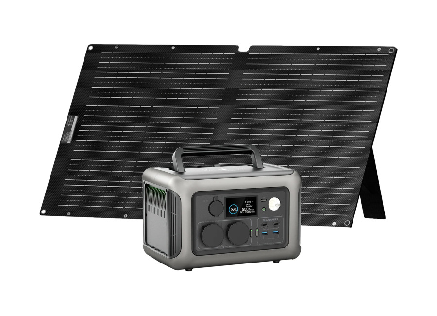 Allpowers R600 Estación de Energía Portátil 600W 299Wh Batería LiFeP04 – R600-Negro+1*(SE100 Panel Solar 100W)
