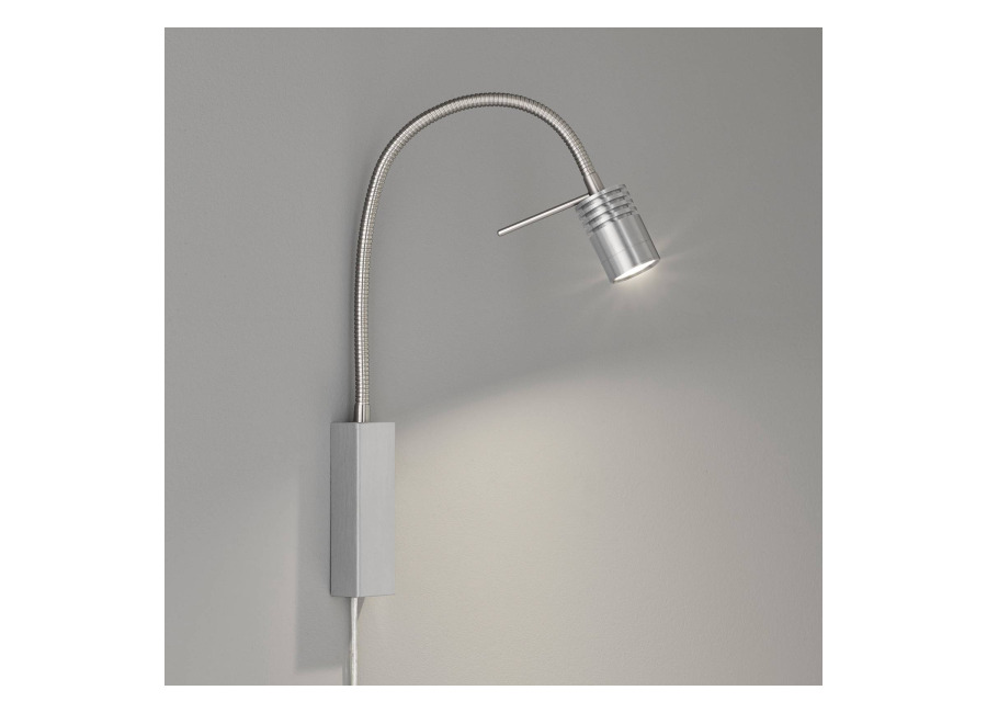 Fischer & HONSEL Aplique LED River, brazo flexible, metal estriado
