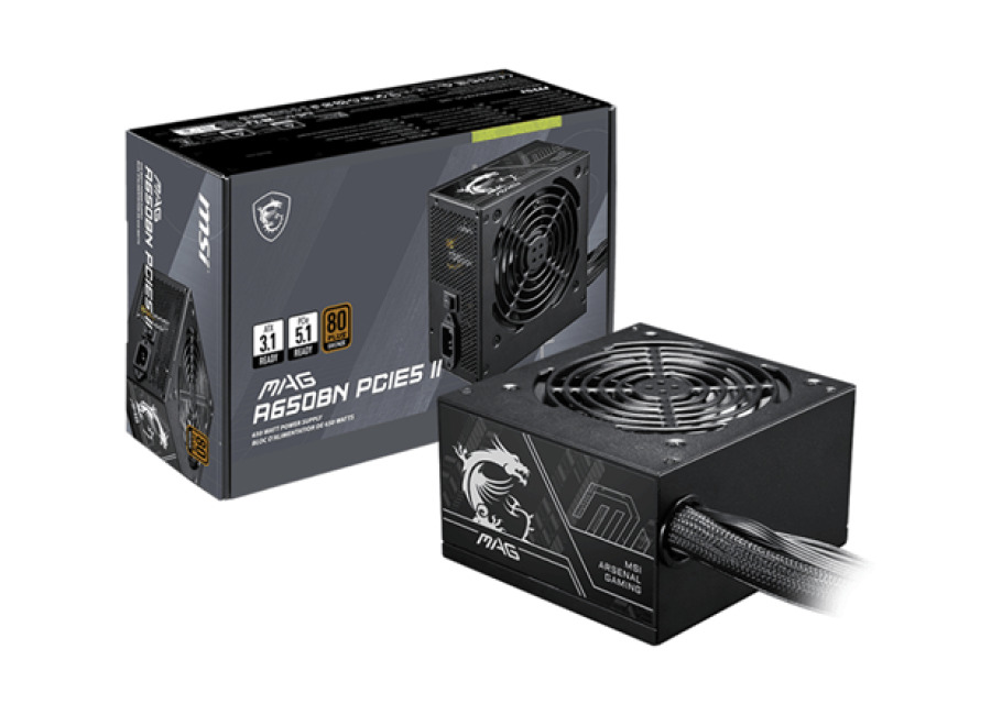 Msi Fuente Alimentación 650W MSI MAG MAG A650BN PCIE5 II 80 PLUS Bronze Non-Modular Negro