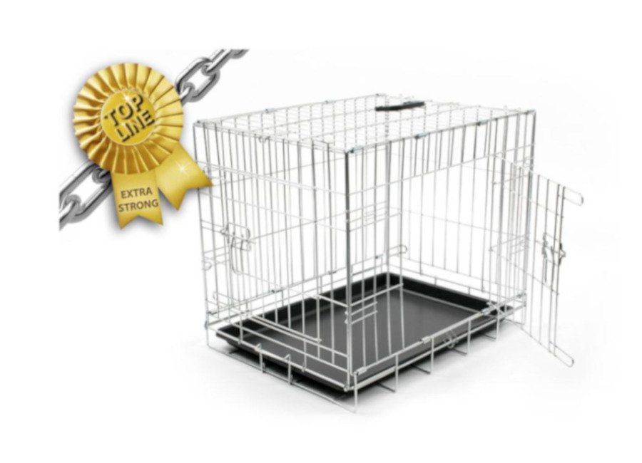 Duvoplus Cromo Jaula de Metal Extra fuerte para perro