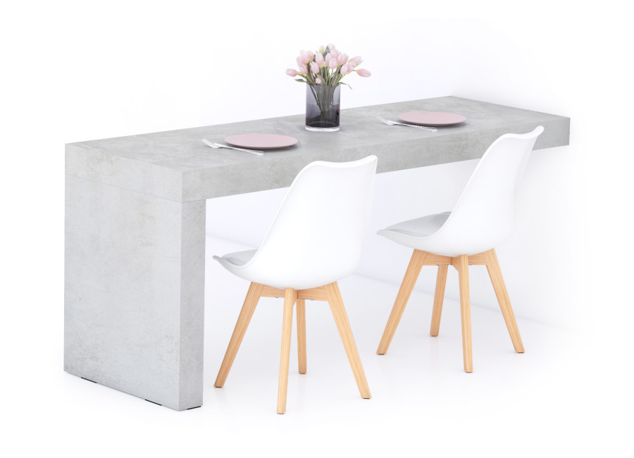 Mobili Fiver Mesa de comedor Evolution 180×60, Gris Cemento con Una Pierna