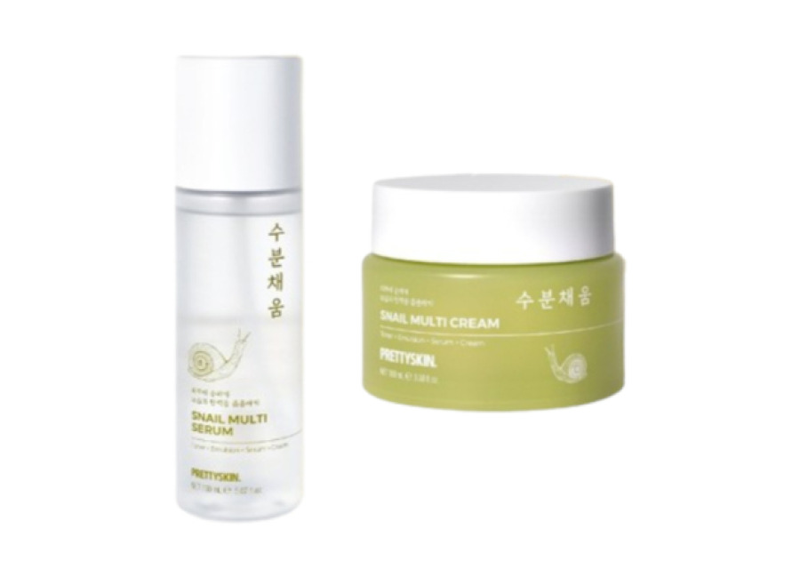 Prettyskin Snail Multi Cream – 100ml (1ea) + Snail Multi Serum – 150ml (1ea) Set