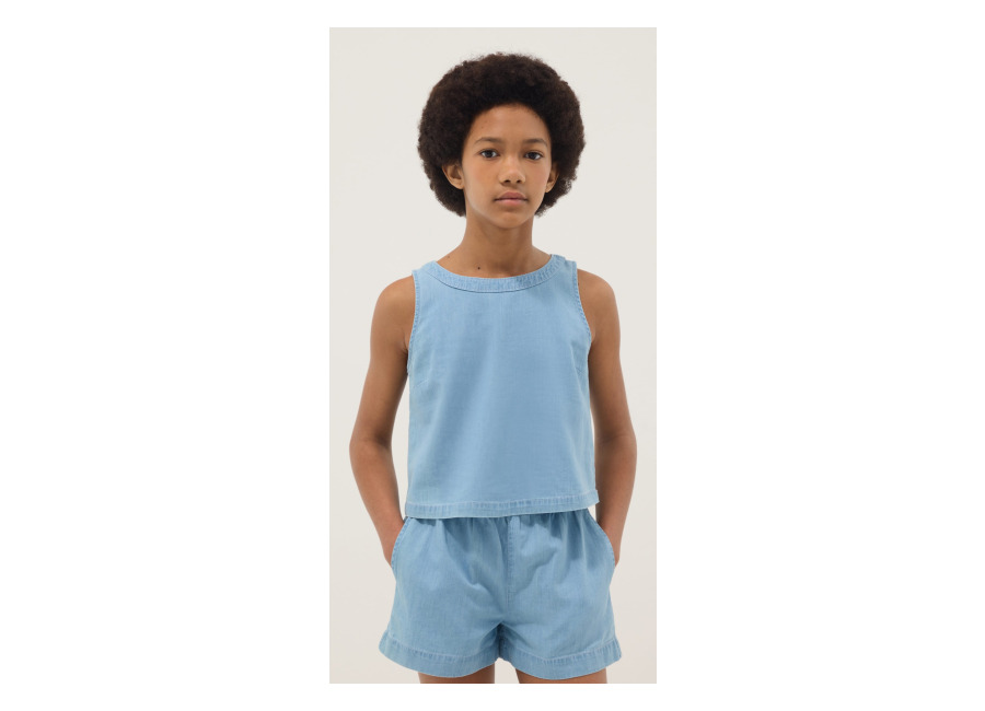 Ovs KIDS Blusa Azul Claro De Algodón Puro, Niña, Lavado claro, Talla: 10-11