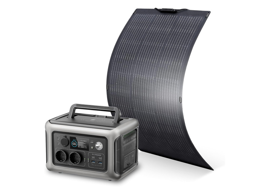 Allpowers R600 Estación de Energía Portátil 600W 299Wh Batería LiFeP04 – R600-Negro+1*(SF100 Panel solar 100W)