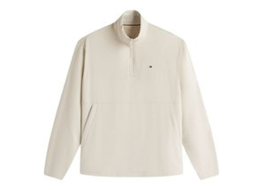 Tommy Hilfiger Performance Mixed Texture Quarter-Zip Jumper – Beige