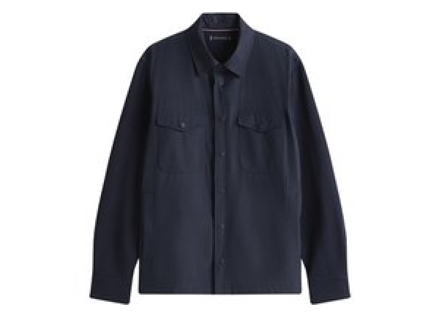 Tommy Hilfiger Regular Fit Mixed Panel Overshirt – Navy