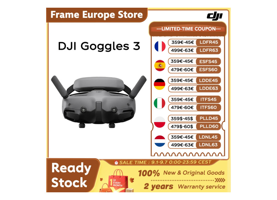 【LOCAL+】Gafas DJI Goggles 3 FPV con Pantallas Micro-OLED, Experiencia de Vuelo Inmersiva, Transmisión de Video HD…
