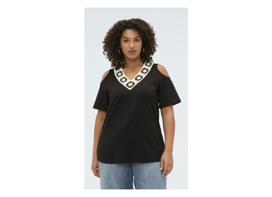 Fiorella Rubino Camiseta de punto modal con escote en V