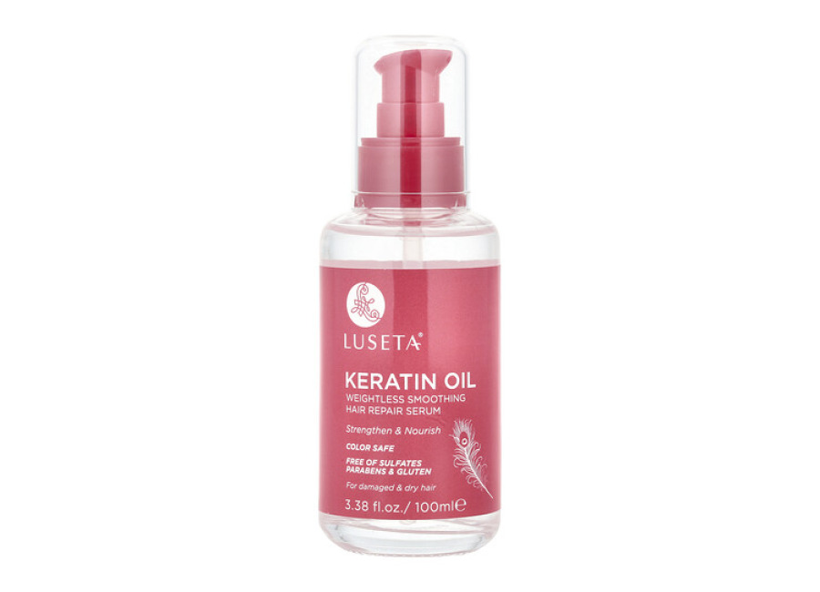 Luseta Beauty Aceite con queratina, Sérum liviano, Suavizante y reparador del cabello, 100 ml (3,38 oz. líq.)