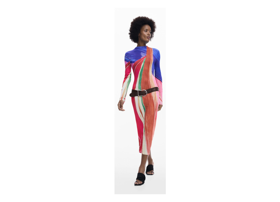 Desigual Vestido punto arty, Mujer, Poliester