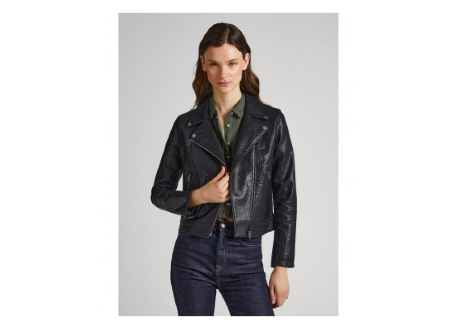 Pepe Jeans para mujer. Cazadora Masie negro (XS), Casual, Poliuretano, Manga larga