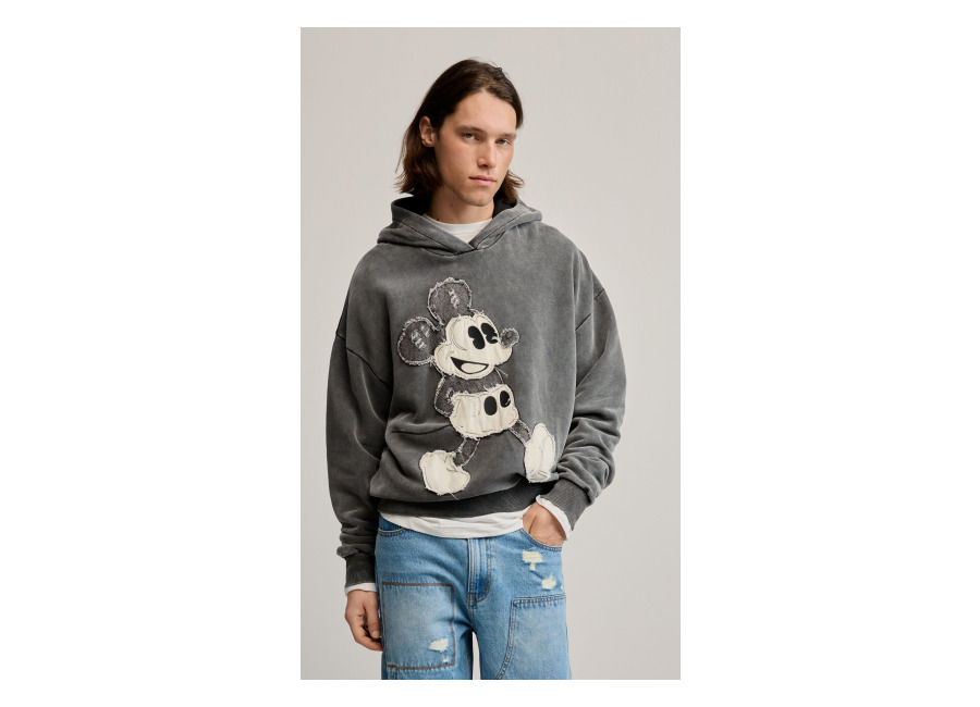 Desigual Sudadera capucha mickey disney™, Hombre, Algodon, Negro