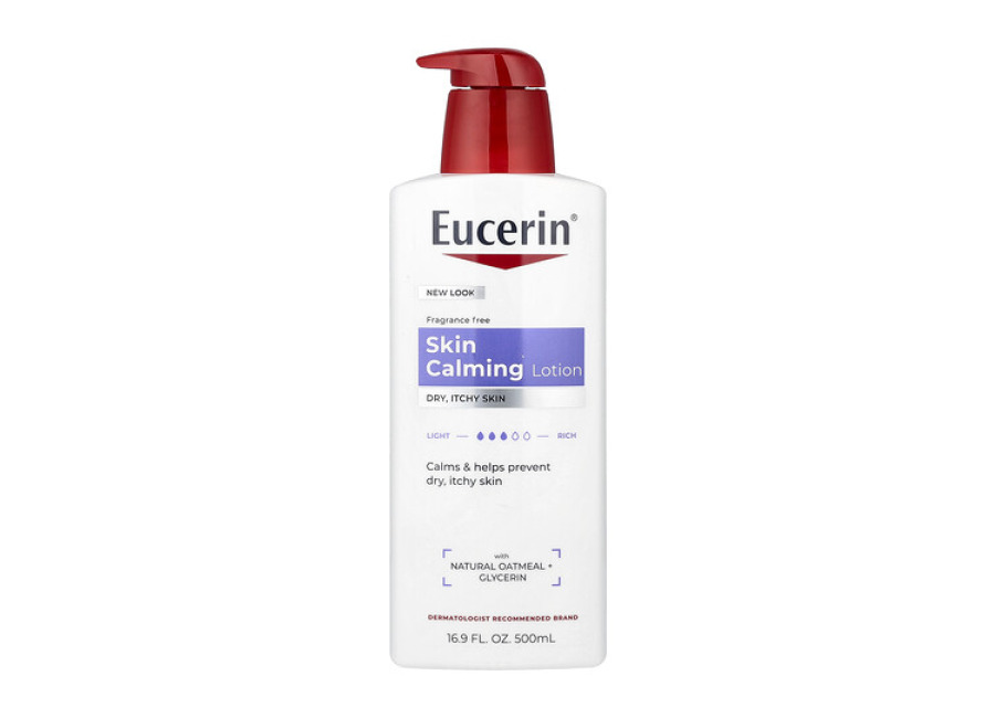 Eucerin Loción calmante para la piel, Piel seca y con comezón, Sin fragancia, 500 ml (16,9 oz. líq.)
