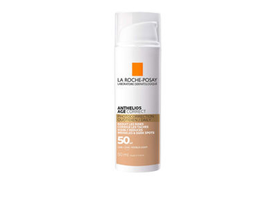 La Roche Posay ANTHELIOS AGE CORRECT CON COLOR fotocorrección diaria, ácido hialurónico y niacinamida SPF50 50 m