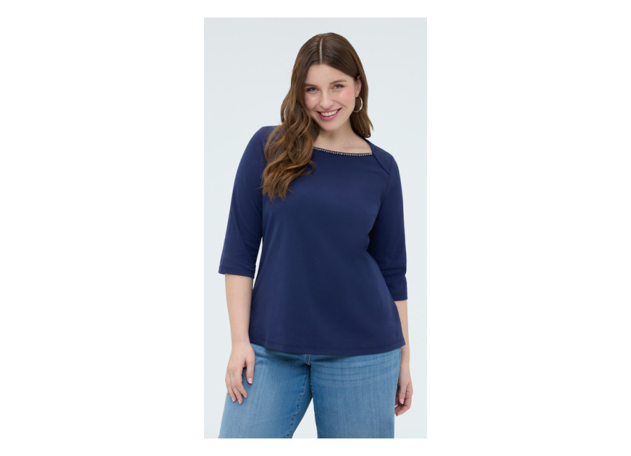 Fiorella Rubino Camiseta de jersey con aplicaciones joya