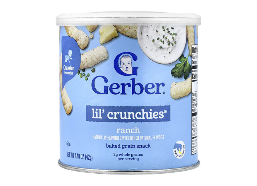 Gerber Lil’ Crunchies®, Bocadillo de cereales horneados, Bebés de 8 meses en adelante, Ranch, 42 g (1,48 oz)