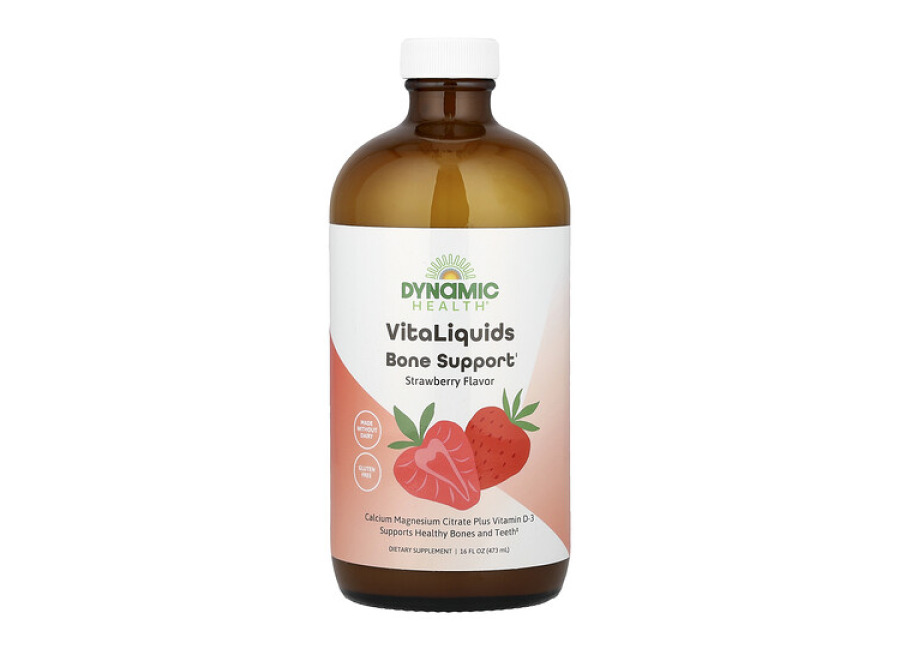 Dynamic Health Refuerzo óseo VitaLiquids, Fresa, 473 ml (16 oz. líq.)