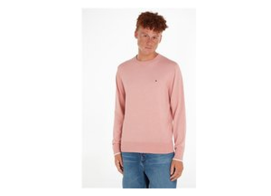 Tommy Hilfiger Mouline Organic Cotton Crew Sweater – Pink