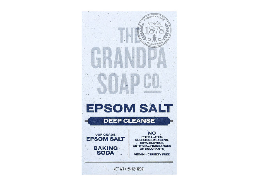 The Grandpa Soap Co. The Grandpa Soap Co., Barra de jabón para el rostro y el cuerpo, Sal de Epsom, 120 g (4,25 oz)