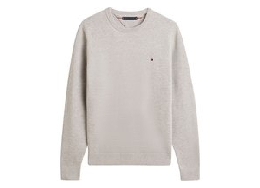 Tommy Hilfiger Textured Knit Crew Neck Jumper – Grey – 2