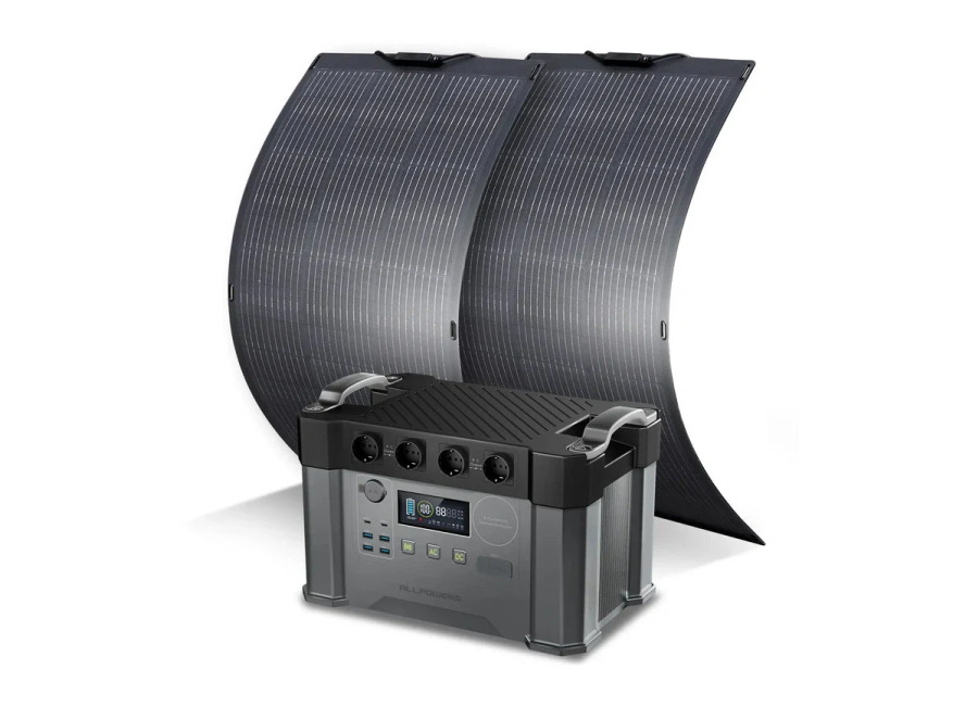 Allpowers Generador Solar 2400W (S2000 Pro + SF100 Panel Solar Flexible 100W) – S2000 Pro + 2 * (SF100 Panel Solar 100W)