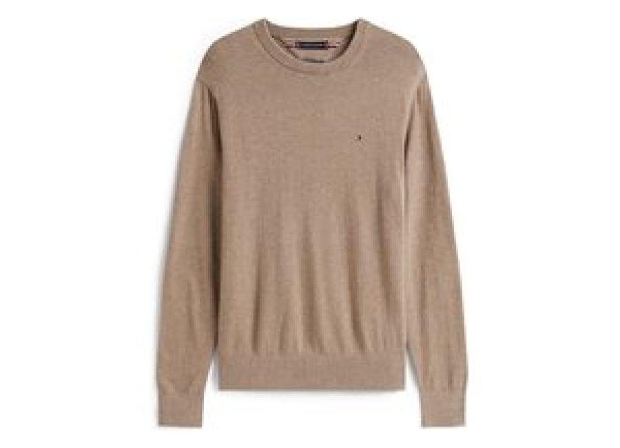 Tommy Hilfiger Crew Neck Jumper With Cashmere – Beige